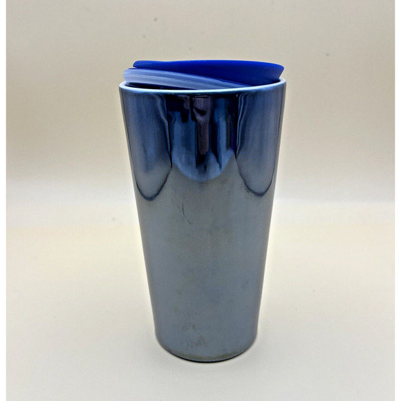Starbucks Coffee Travel Mug 2023 Blue Night Tumbler Shiny White Letters 12 oz - Picture 2 of 4